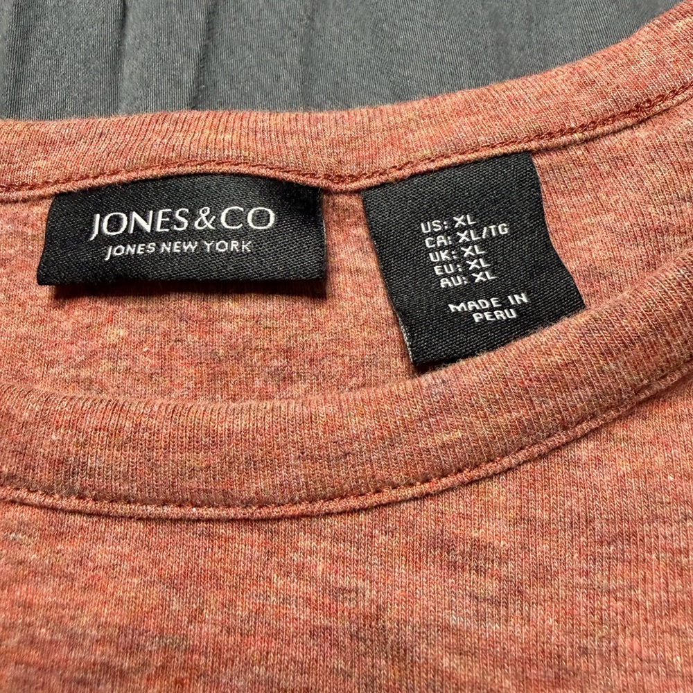 Jones New York Women's Rust Long Sleeve Tee - Picture 2 of 2
